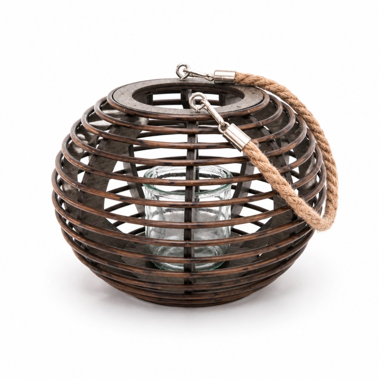 Holzlaterne mit Glaseinsatz – Natur Ø 24 cm Windlicht Das Zierwerk