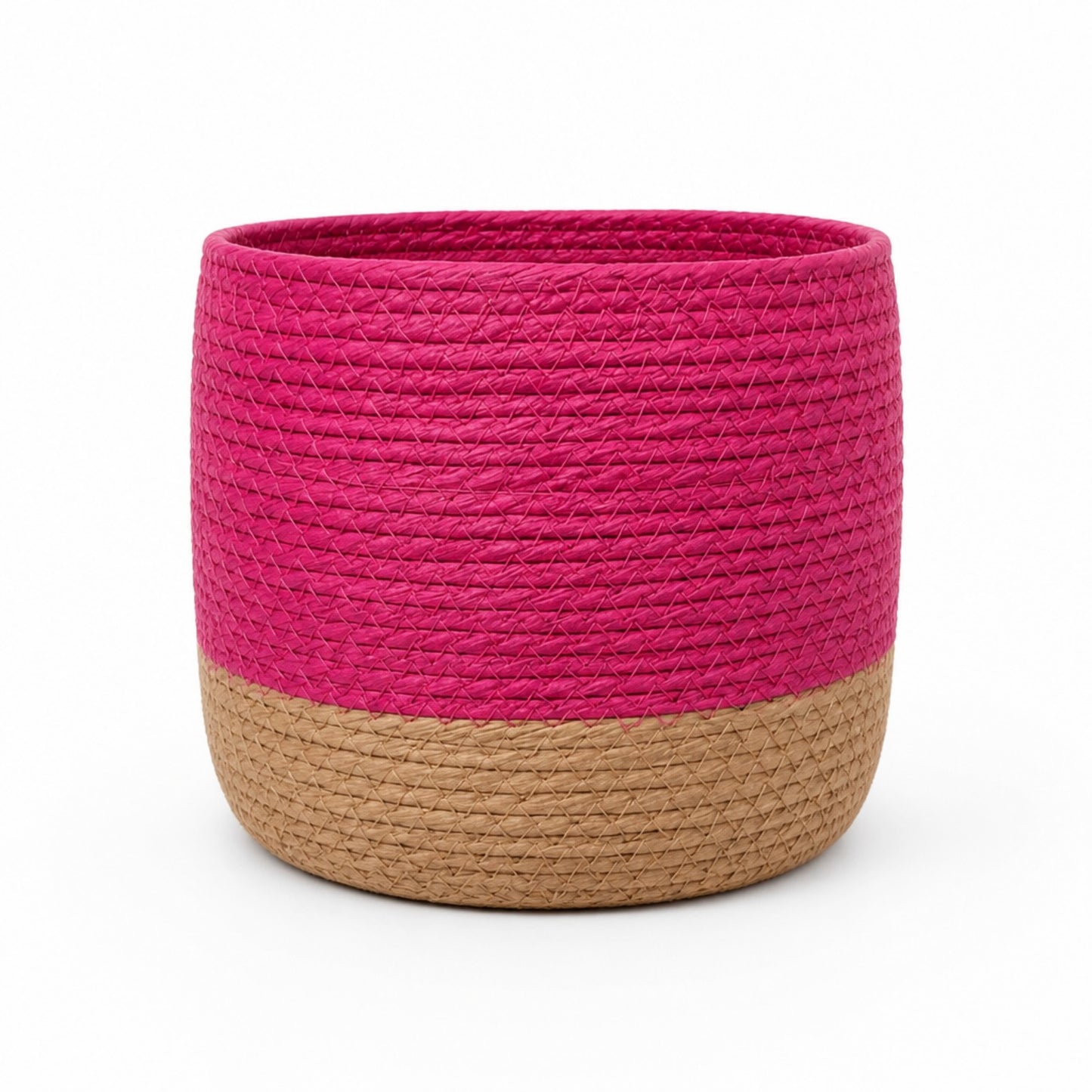 Aufbewahrungskorb Pink/Natur – 20 × 20 × 21 cm Korb Das Zierwerk
