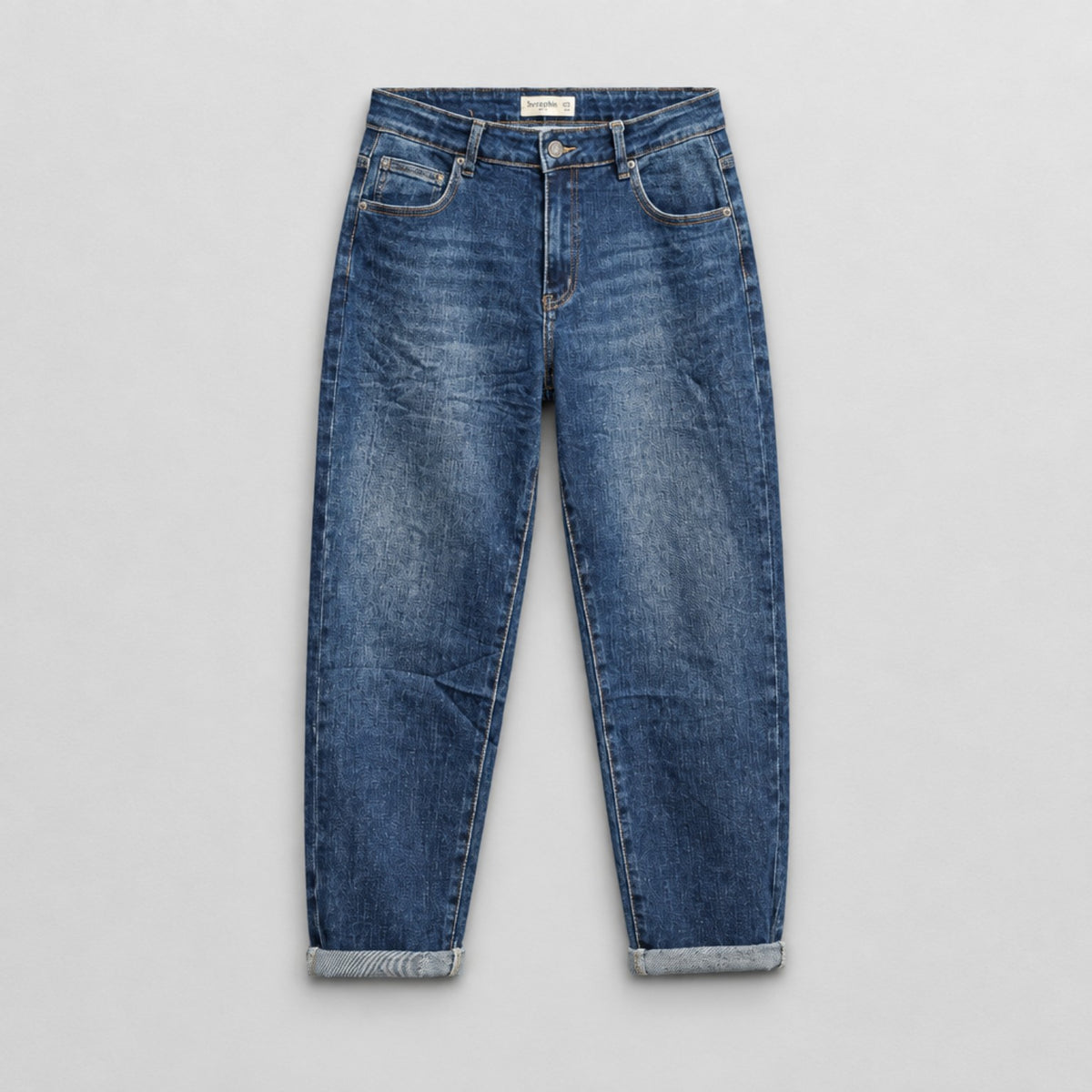 Damen Jeans im Mom-Fit – Blue Denim mit Used-Waschung