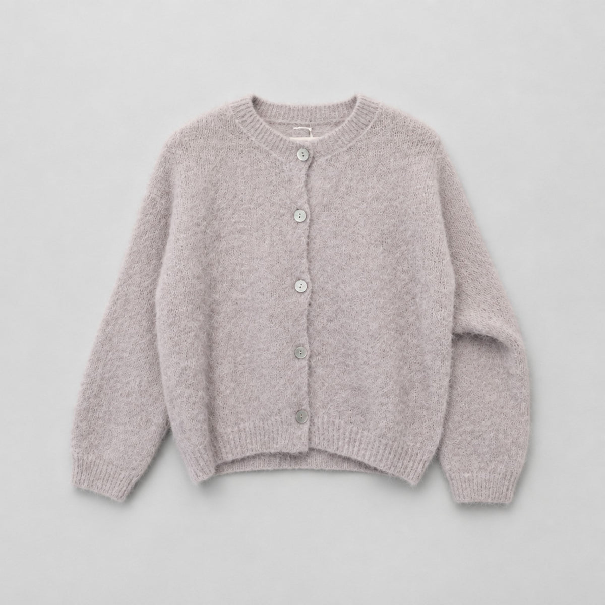 Damen Strickjacke aus 80 % Kid Mohair – Grau | Made in Italy Strickjacke Das Zierwerk