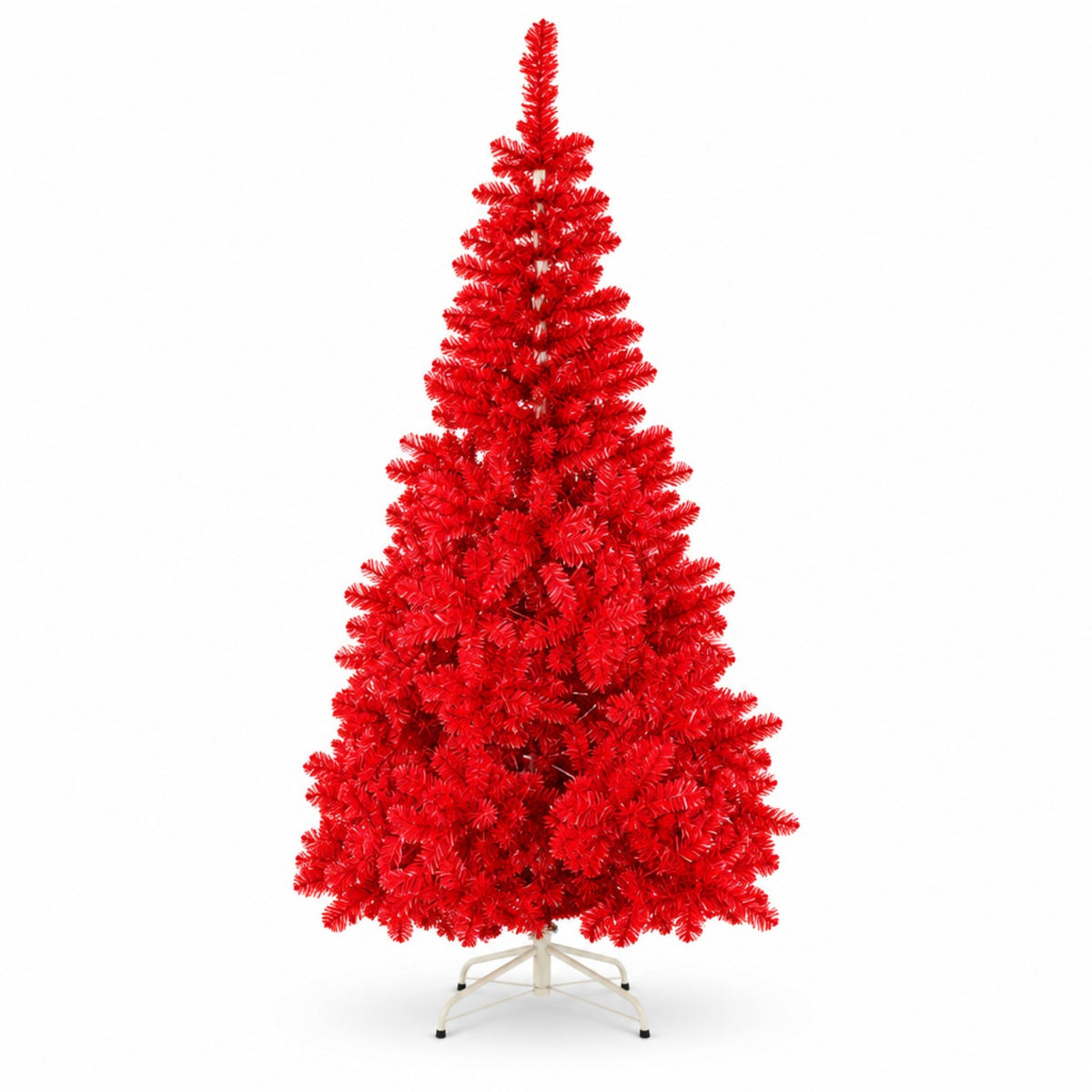 Künstlicher Weihnachtsbaum Rot – 180 cm, 3-teilig mit Standfuß Weihnachtsdekoration Das Zierwerk