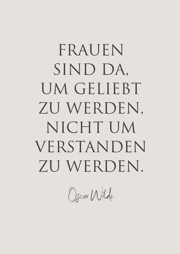 Postkarte „Frauen sind da, um geliebt zu werden“ – Oscar Wilde | WUNDERWORT Karte Wunderwort