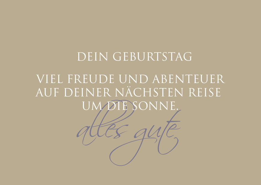 Postkarte „Dein Geburtstag – Reise um die Sonne“ – WUNDERWORT Karte Wunderwort