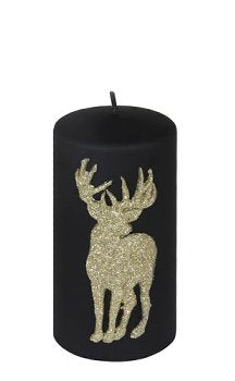 Stumpenkerze mit Hirschmotiv – Eleganz für stimmungsvolle Momente