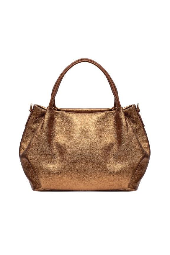 Metallic-Lederhandtasche