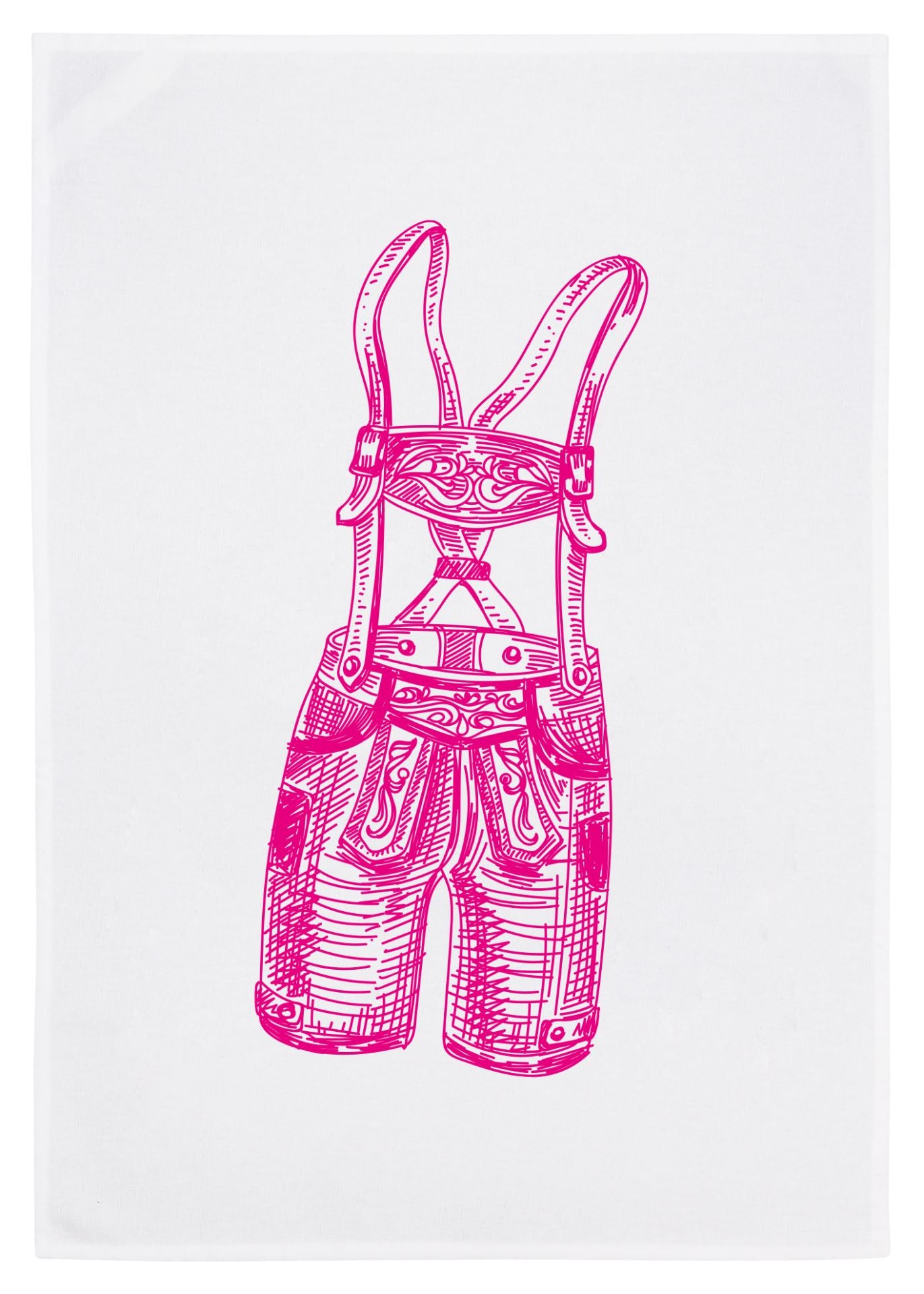 Geschirrtuch „Lederhose“ – Pink | 17;30