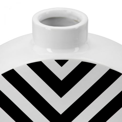 Keramikvase "Chevron" – Stilvolles Statement in Schwarz-Weiß