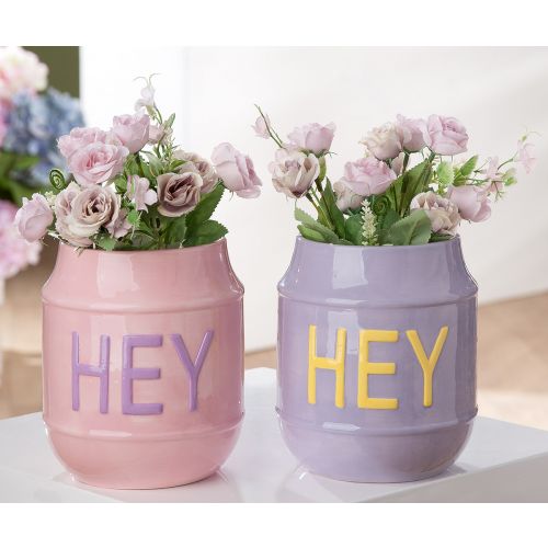 Keramik-Übertopf „HEY“ – stylisches Statement für deine Pflanzen