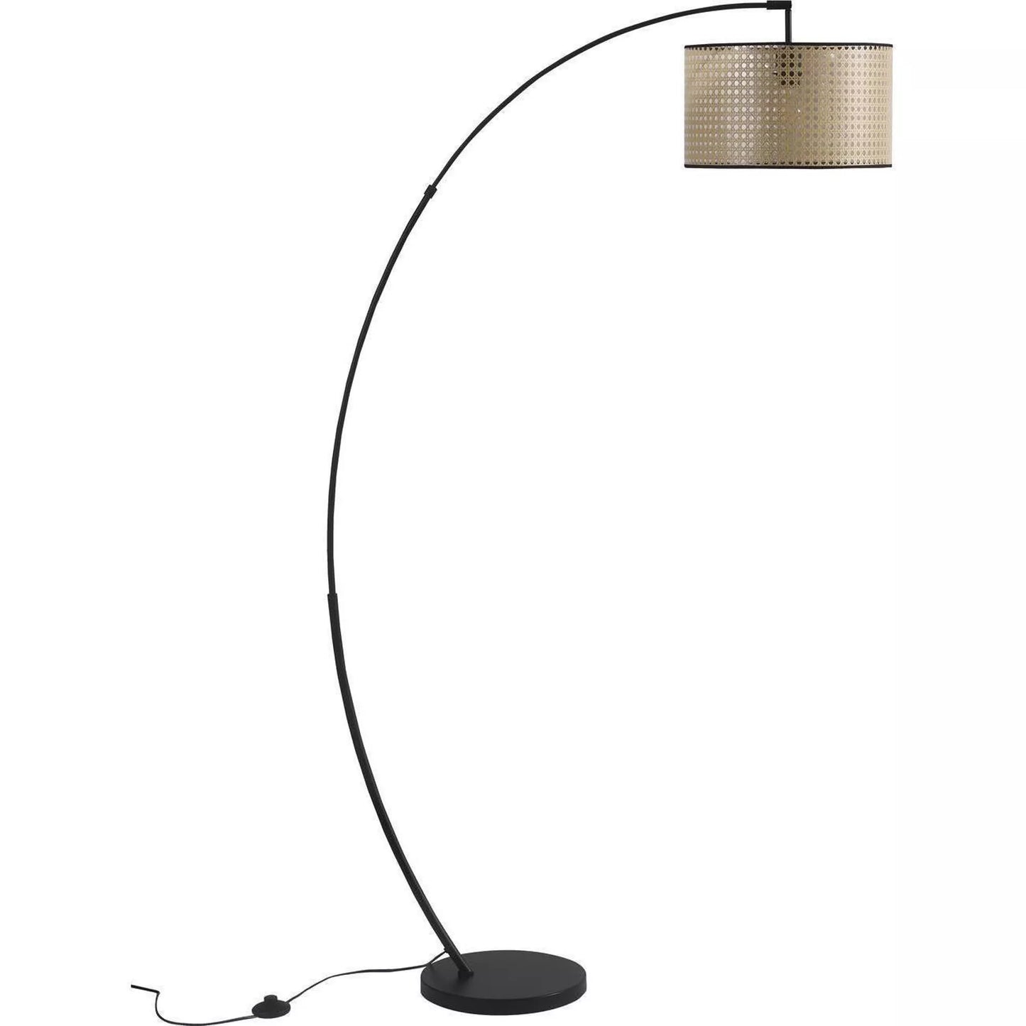 Lichtbogen Stehlampe mit Rattan-Optik – Eleganz trifft Funktionalität