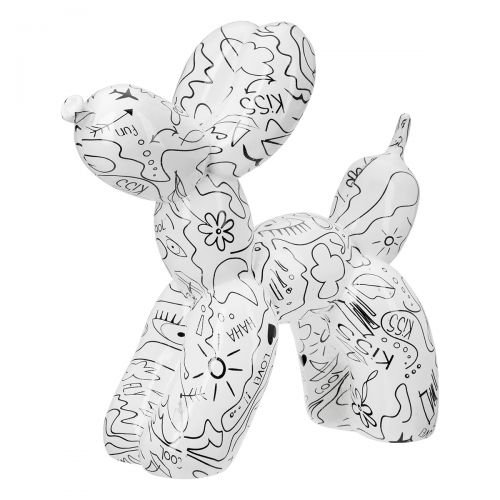 Designfigur "Modern Art" – Ballonhund im Einliniendesign aus Kunstharz