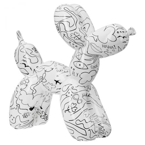 Designfigur "Modern Art" – Ballonhund im Einliniendesign aus Kunstharz