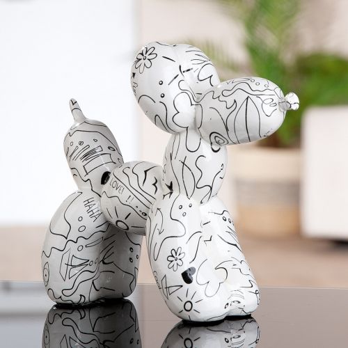 Designfigur "Modern Art" – Ballonhund im Einliniendesign aus Kunstharz