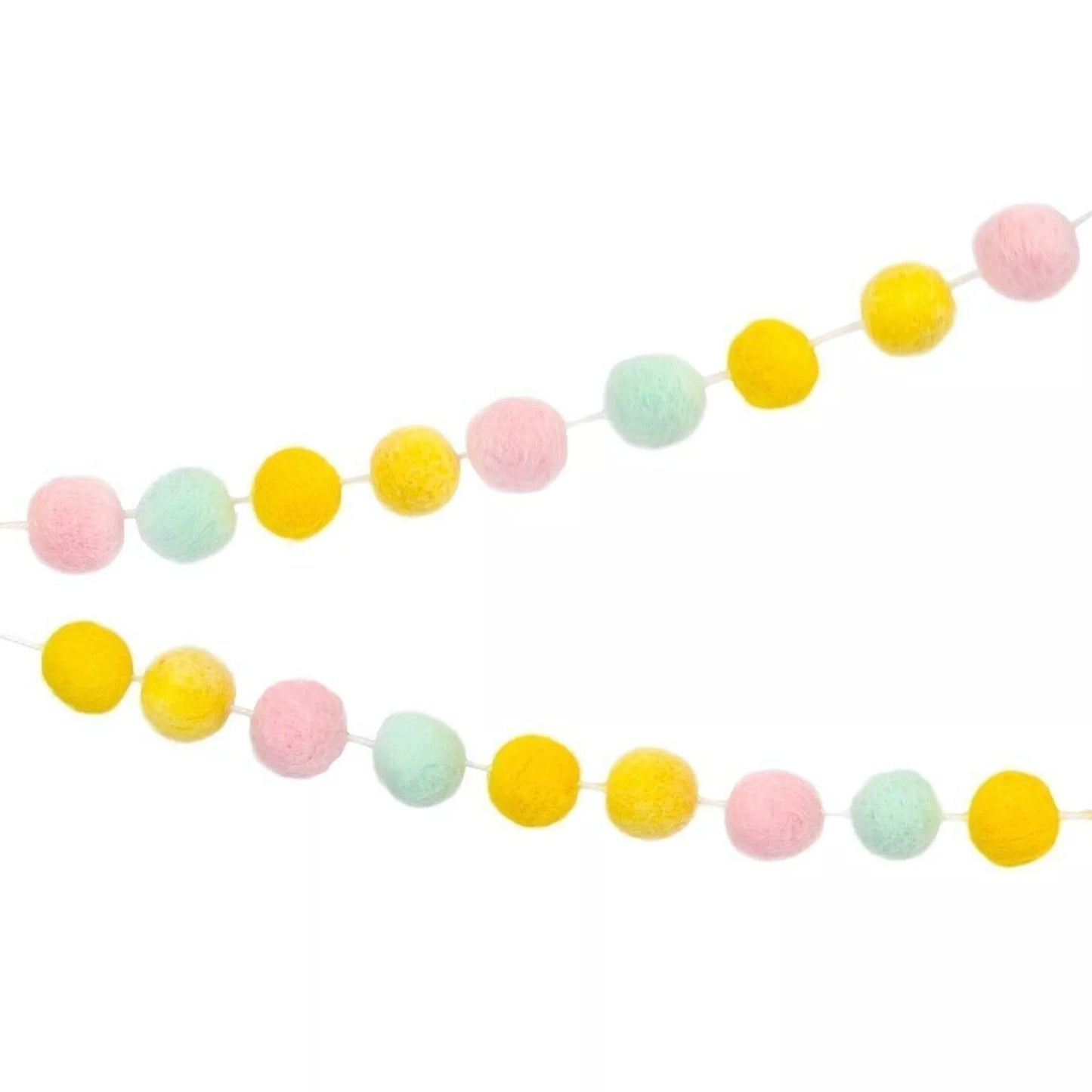 Pastell-Pom-Pom-Girlande aus Filz – Frühlingshafte Osterdeko