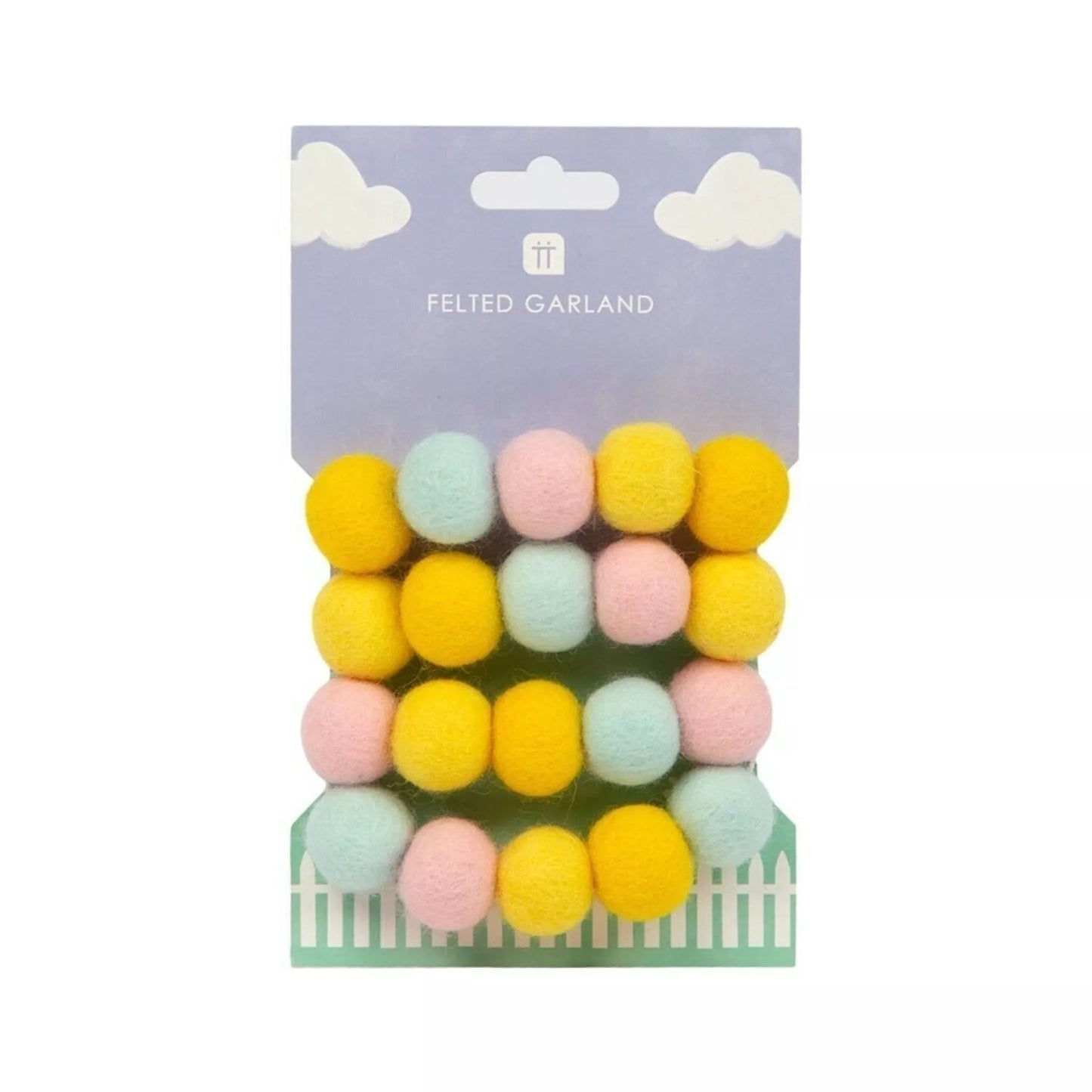 Pastell-Pom-Pom-Girlande aus Filz – Frühlingshafte Osterdeko