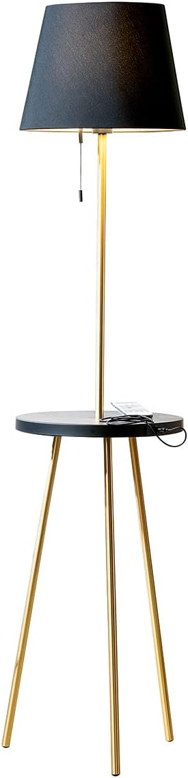 Metall Stehlampe + Tisch Tavolo – Schwarz/Gold