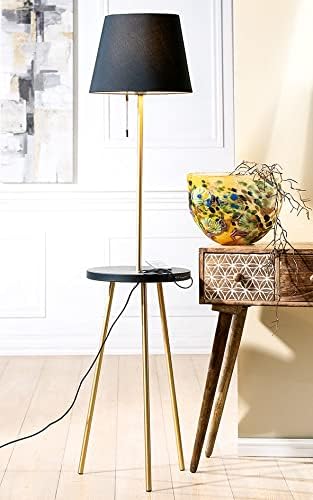 Metall Stehlampe + Tisch Tavolo – Schwarz/Gold Lampe Gilde