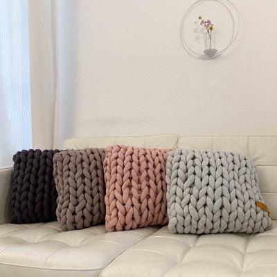 Knotenkissen - Grobstrick Kissen Cotton Tube