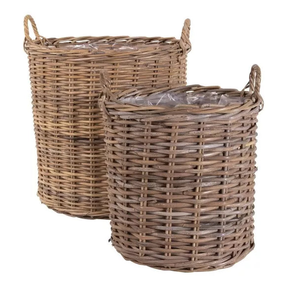 Geflochtener Weidenkorb mit Henkeln – 50 x 48 x 58 cm