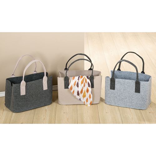 Filztasche in Hellgrau – praktisch & stilvoll, belastbar bis 15 kg