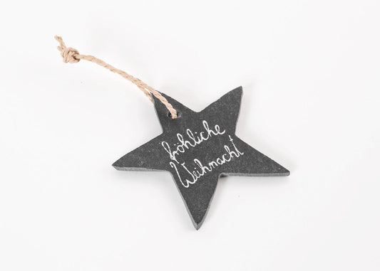 Schieferstern „Fröhliche Weihnacht“ – natürlich, schlicht und festlich