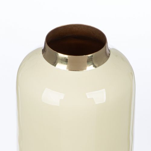 Vase aus Metall – cremefarben, zylindrisch, 10 cm, wasserdicht mit Filzgleiter