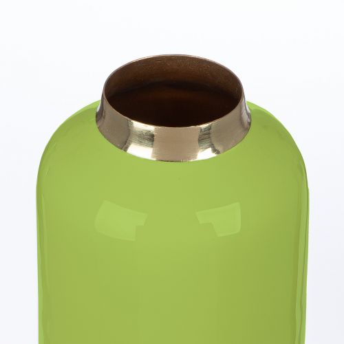 Vase aus Metall – grün, zylindrisch, 10 cm, wasserdicht mit Filzgleiter