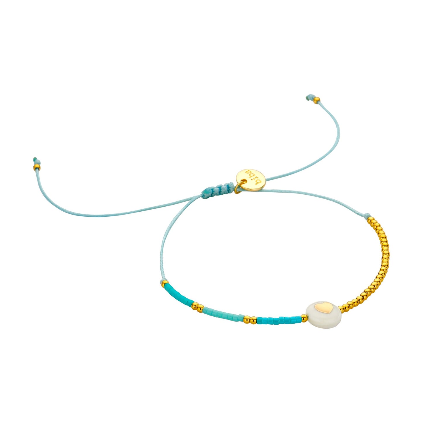Feines Armband in Türkis mit Herz-Anhänger