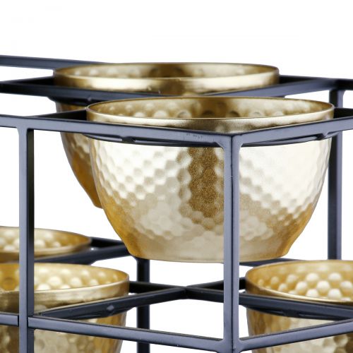 Teelichtleuchter „Frame“ mit 6 Schalen – Glanzvolles Design im geometrischen Look