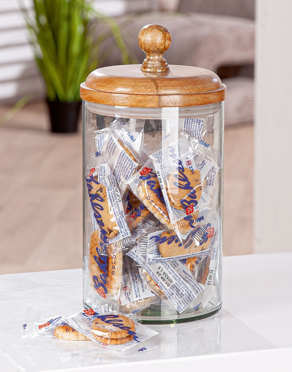 Vorratsglas mit Holzdeckel & Gummidichtung