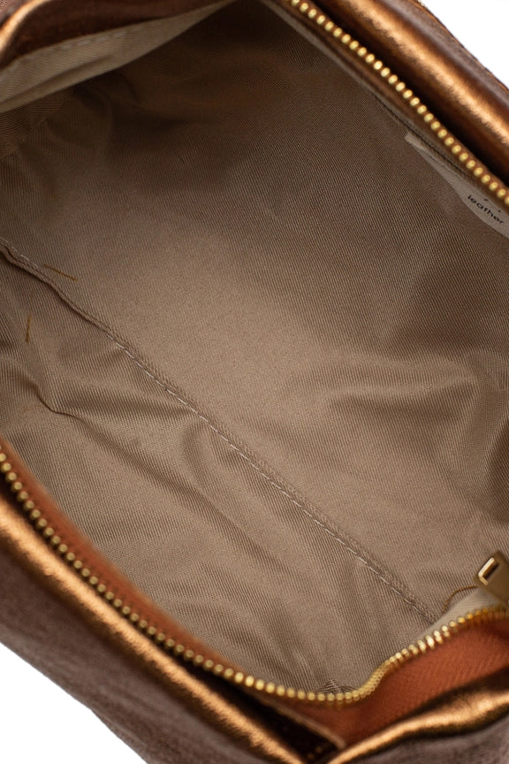 Metallic-Lederhandtasche