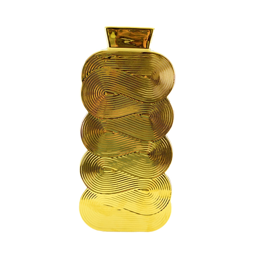 Große glänzende goldene Vase – Luxuriöses Design für Ihr Zuhause