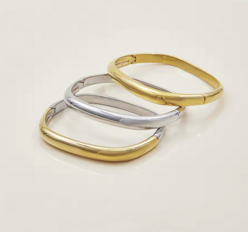 Zweifarbiger Armreif aus Edelstahl – elegant, modern & hypoallergen