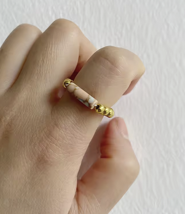 Boho-Ring mit Imperialjaspis – Harmonie in zarten Tönen