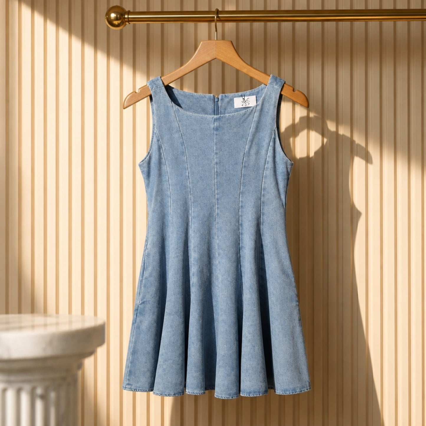 Jeanskleid in Hellblau – Ärmellos, Skaterkleid, 100 % Baumwolle | Gr. M