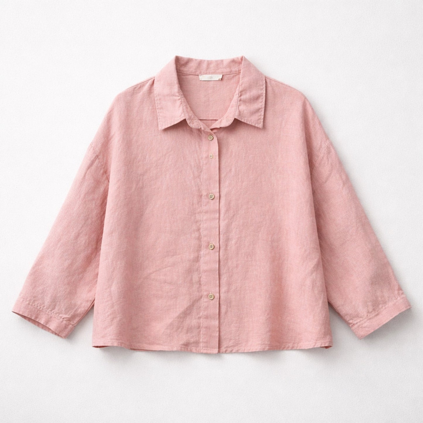 Rosa Leinenbluse – Oversize Hemdbluse Made in Italy Bluse V. Milano