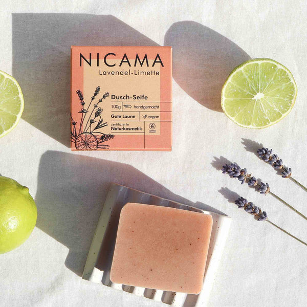 NICAMA Dusch-Seife Lavendel-Limette | Handgemachte Naturkosmetik