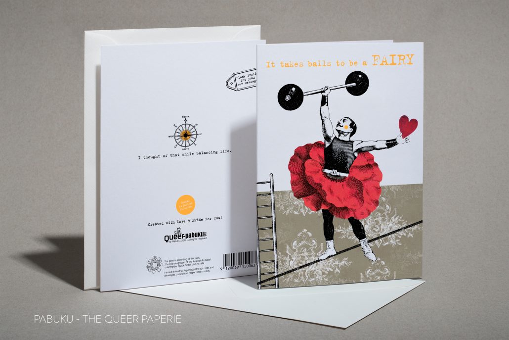 Klappkarte „It takes balls to be a FAIRY“ – Humorvolle Grußkarte