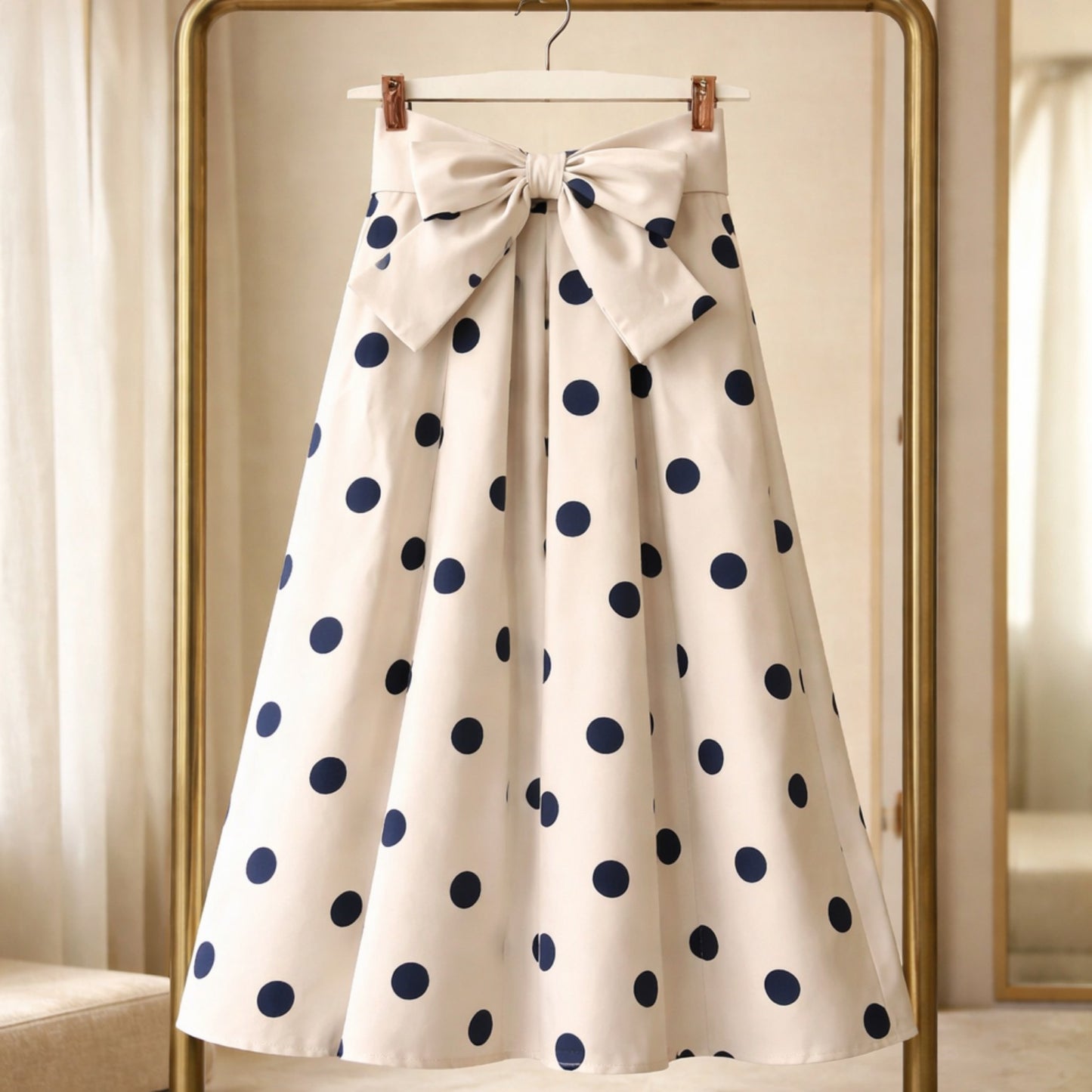 Rock – Creme mit blauen Punkten Rock Das Zierwerk