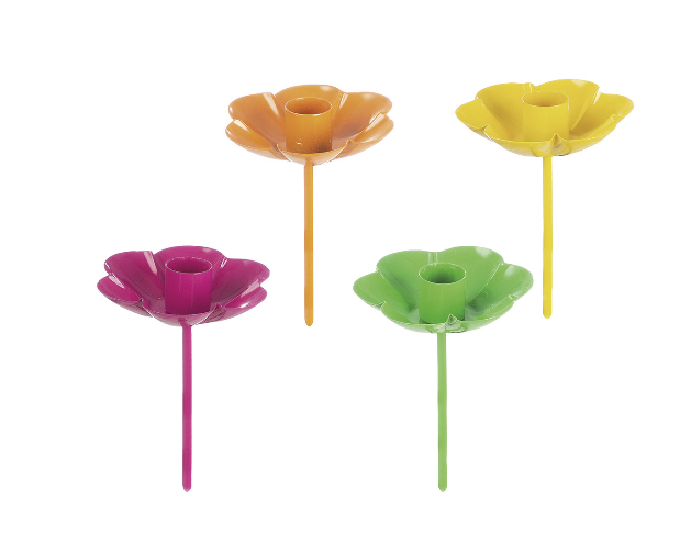Blüten-Stecker mit Kerzenhalter Gelb | Gartendeko & Outdoor-Accessoire