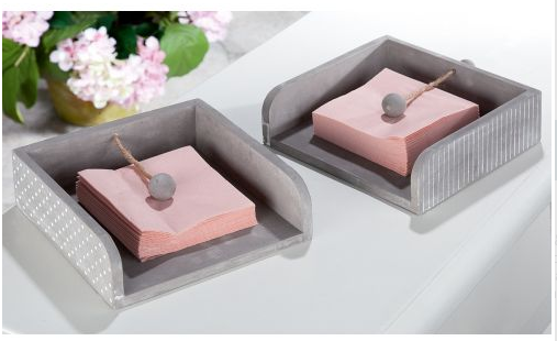 Serviettenhalter Arts – Grau mit weißen Punkten, Zement Serviettenhalter Gilde