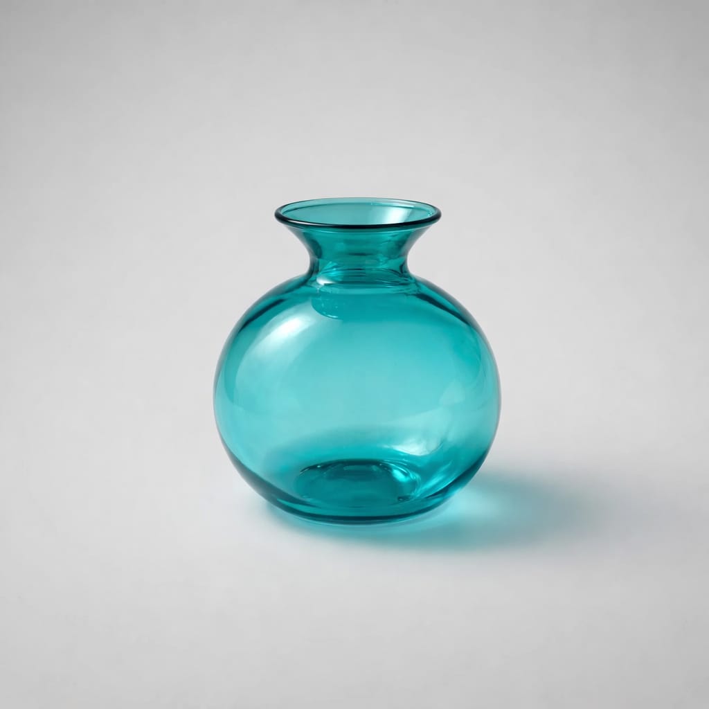 Glasvase in Türkis – dekorative Kugelvase aus Glas Vase Das Zierwerk