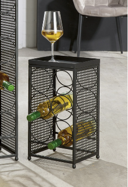 Schwarzes Weinregal aus Metall – Industriestil trifft Eleganz