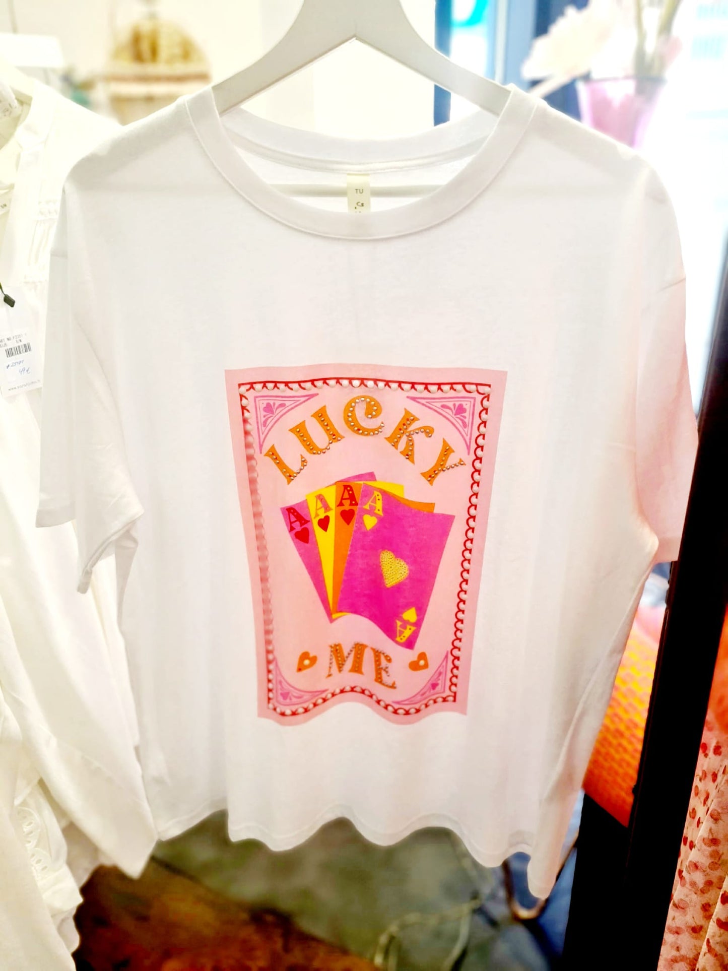 T-Shirt „Lucky Me“ mit Kartenmotiv