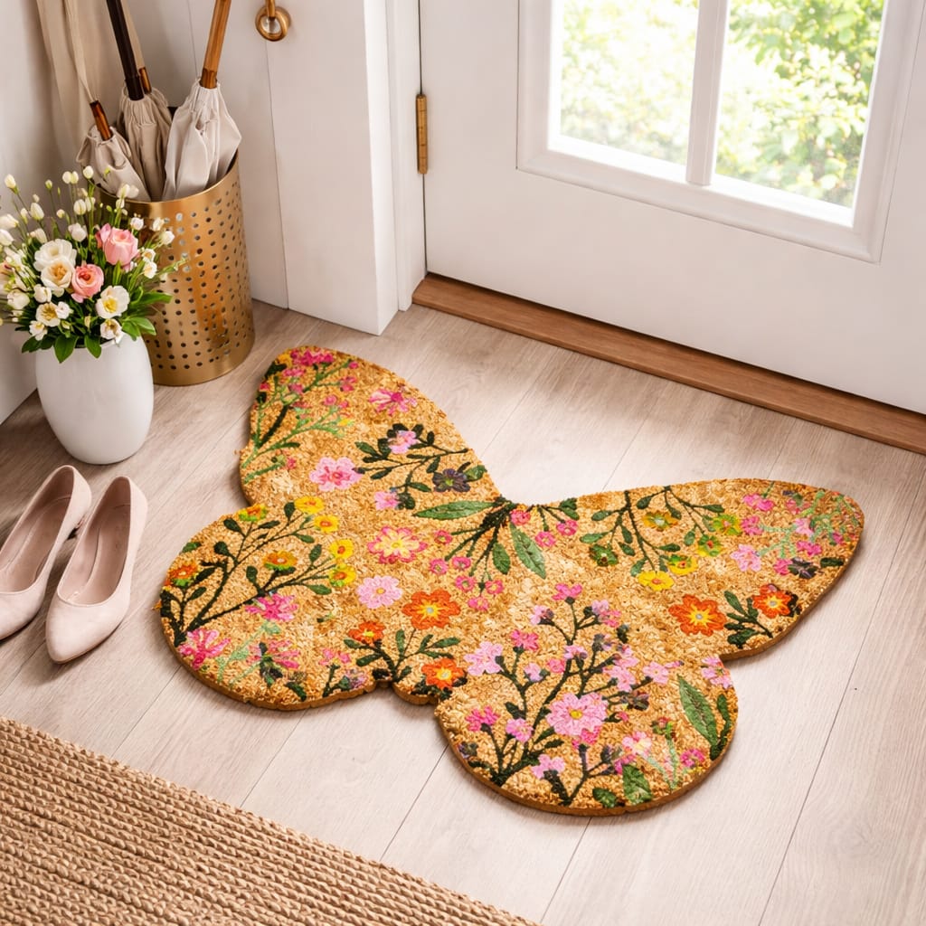 Fußmatte Schmetterling - floral & einladend Fußmatte Das Zierwerk