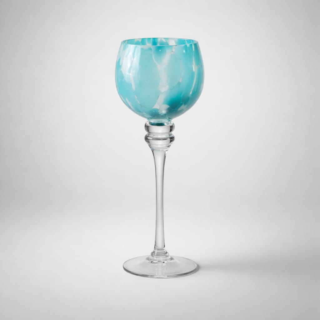 Windlicht „Aqua“ – Glaswindlicht in sanften Pastelltönen Windlicht Das Zierwerk