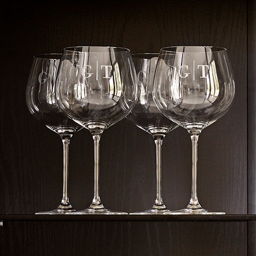 Gin Tonic Glas – Mundgeblasen mit Gravur "G|T"