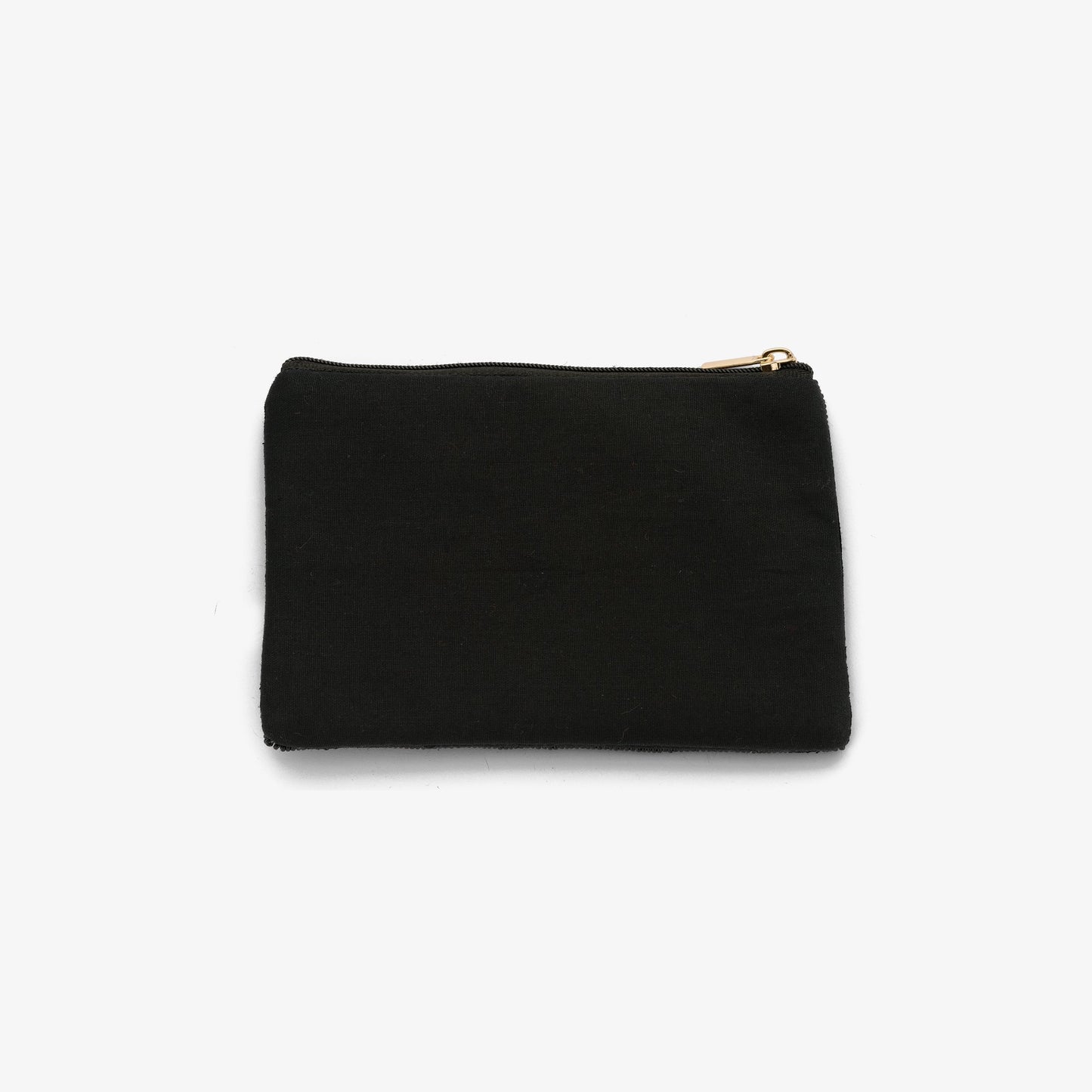 Kleine Pouch Schwarz mit goldenem Herz, Perlen & Pailletten