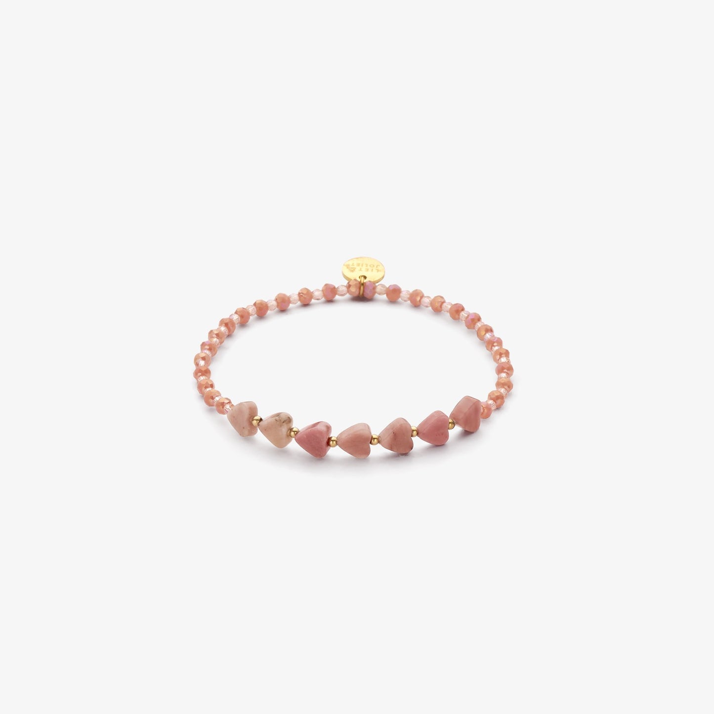Naturstein-Armband Rosé – zart, feminin & mit goldenem Detail