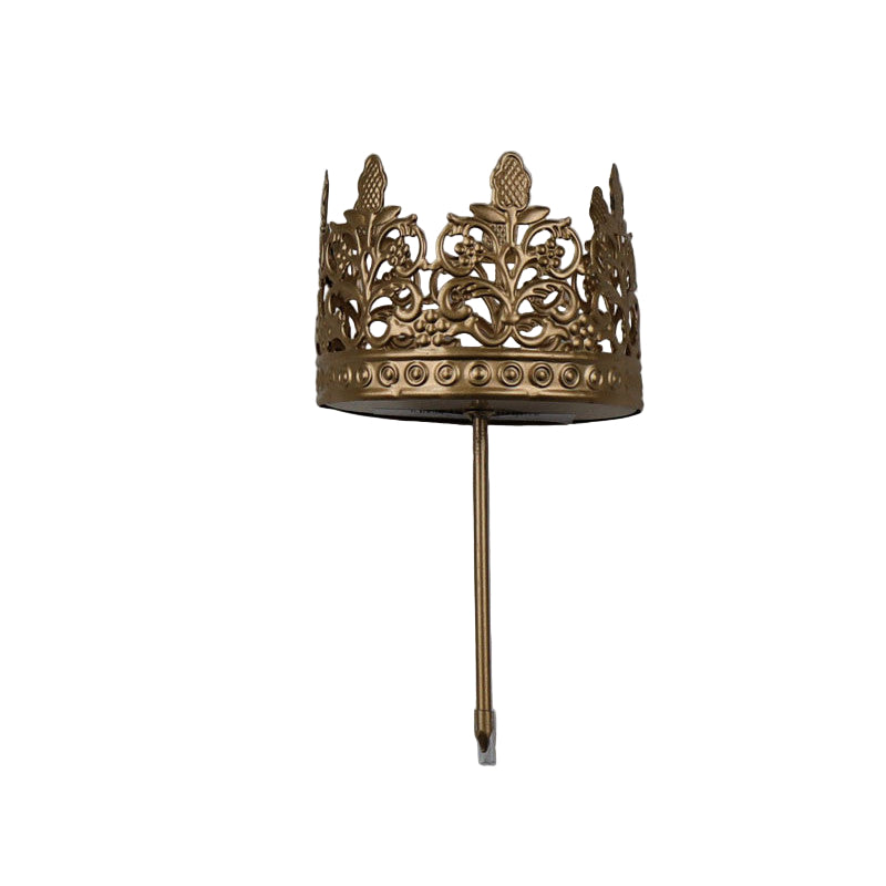 Kerzenteller Gold 7x14 cm – stilvolle Halterung mit Krönchen-Design Kerzenhalter Das Zierwerk