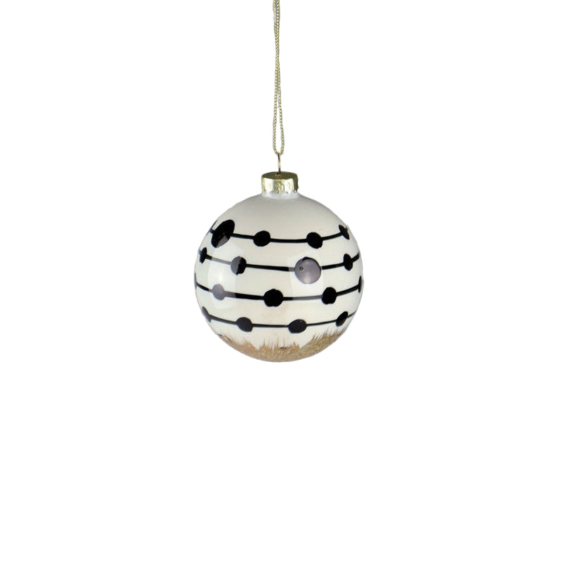 Weihnachtskugel „Black Dots“ – Stilvolle Eleganz in Schwarz-Weiß
